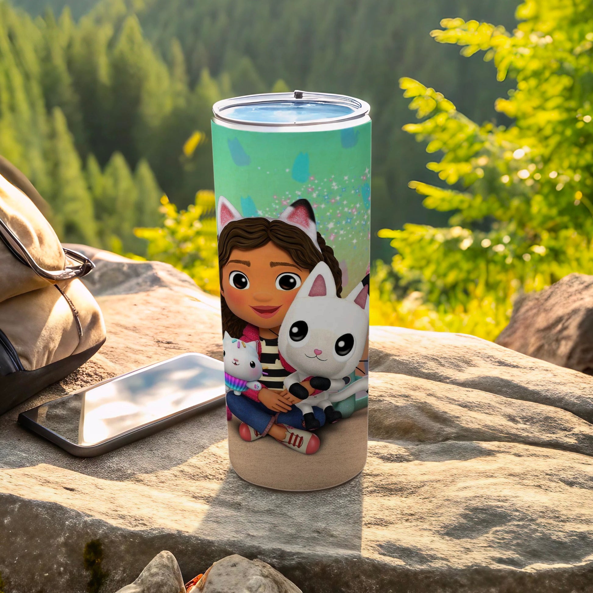Cute Cartoon Character and Cat Theme Insulated Tumbler
