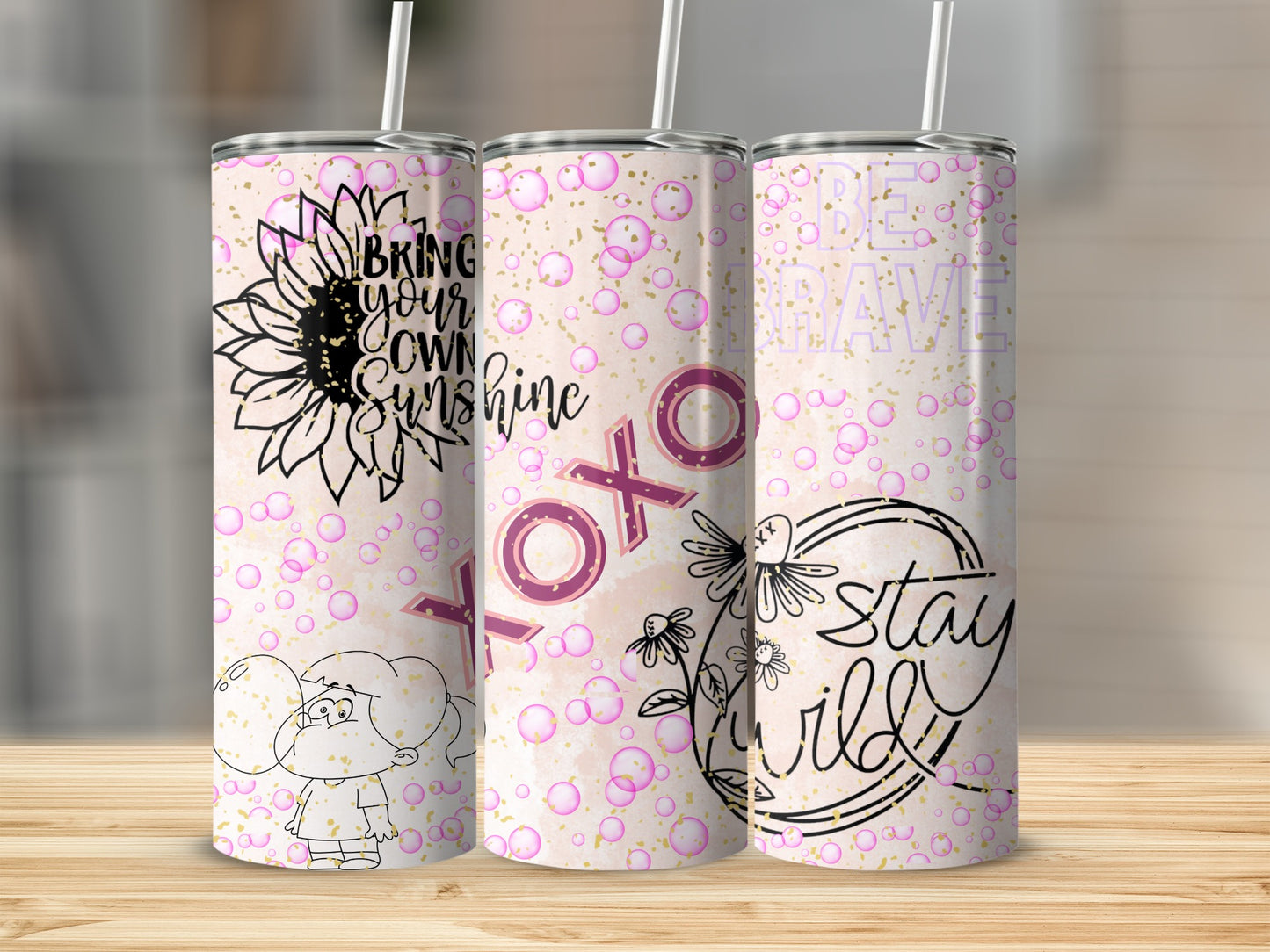Be Brave XOXO Stay Wild Sunshine Tumbler