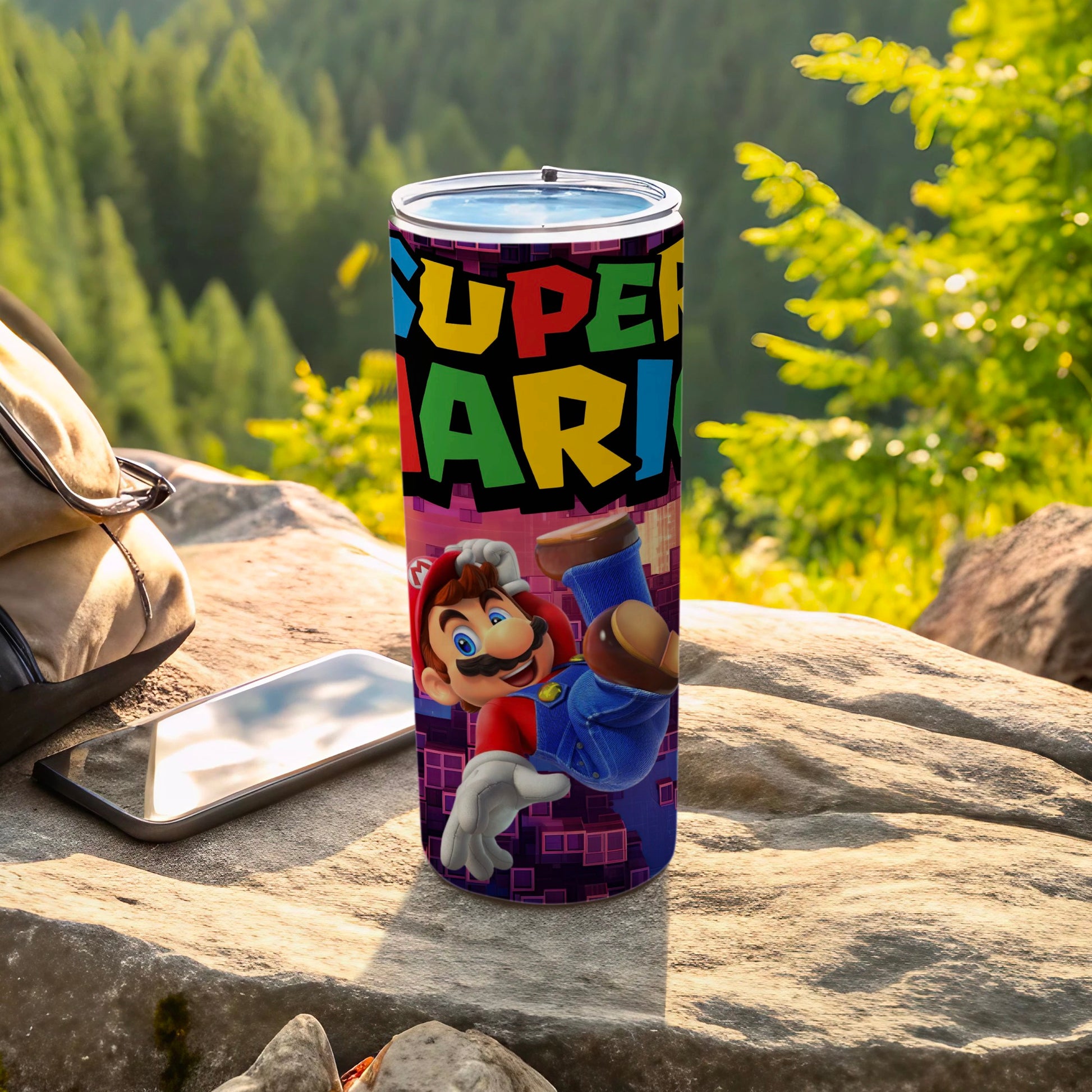 Colorful Super Mario Tumbler for Gamers