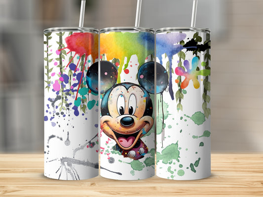 Colorful Ink Splatter Mickey Mouse Tumbler Drinkware