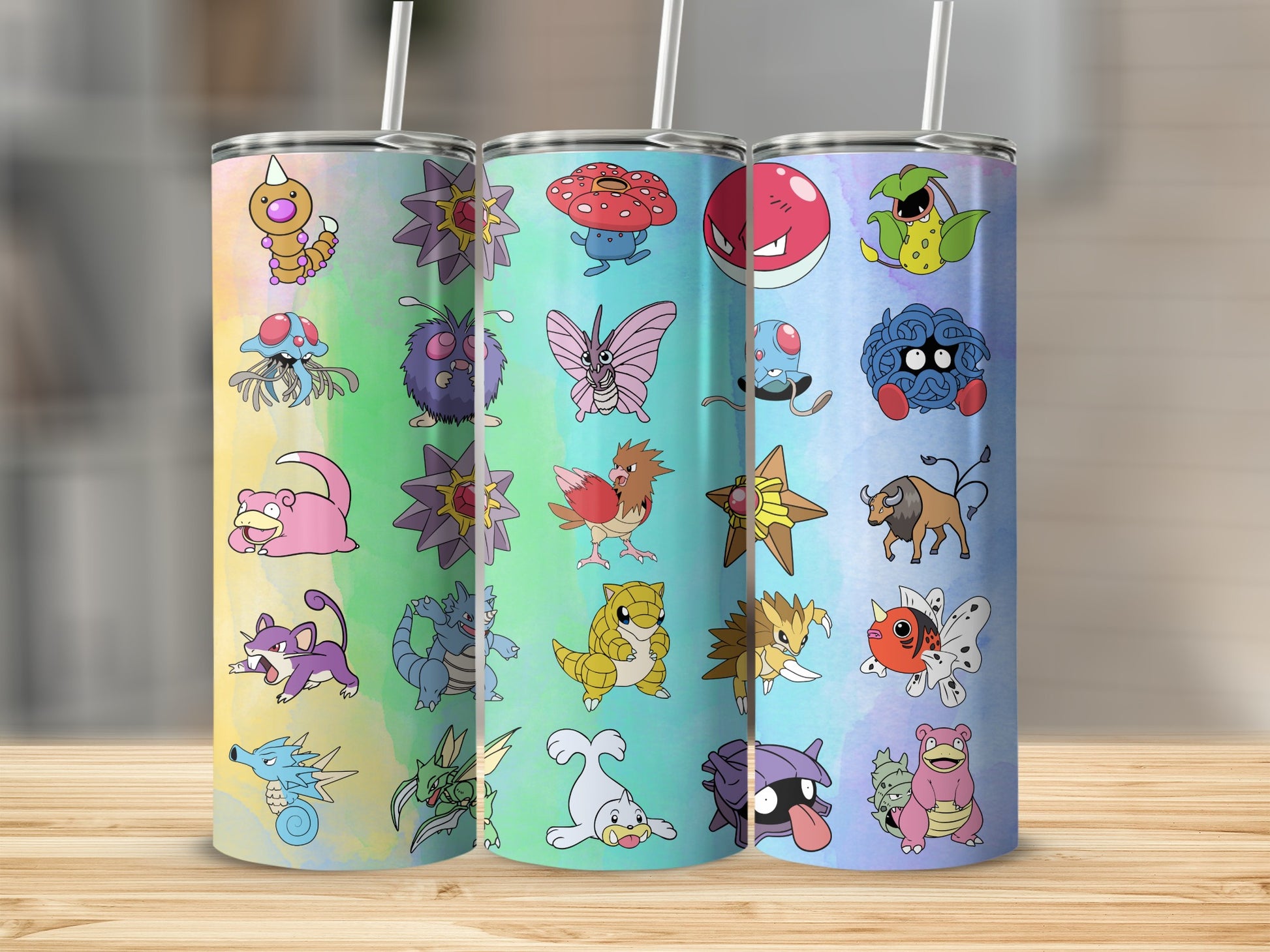 Colorful Cartoon Characters Design Travel Tumbler