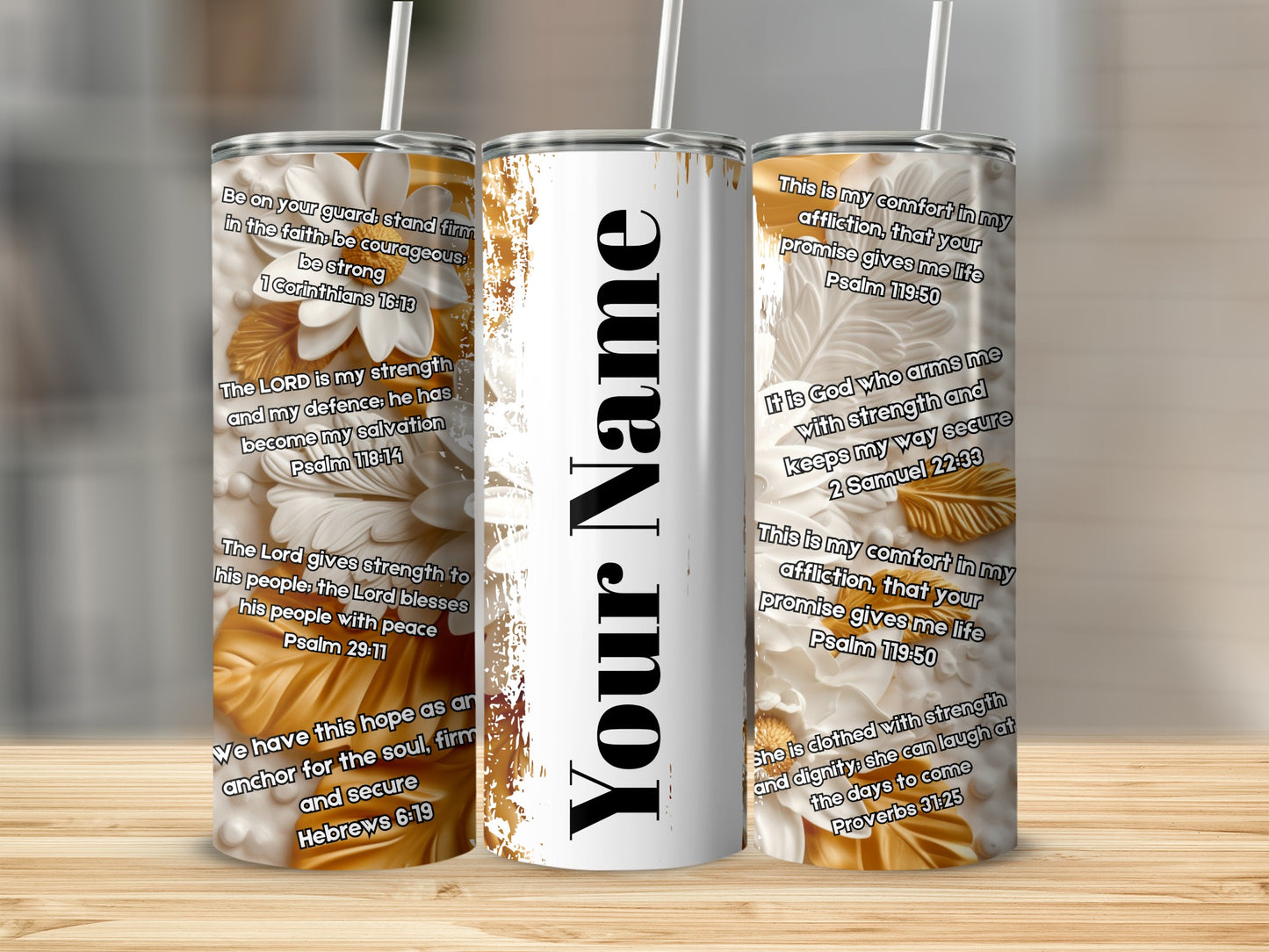 Customizable Bible Verse Stainless Steel Tumbler