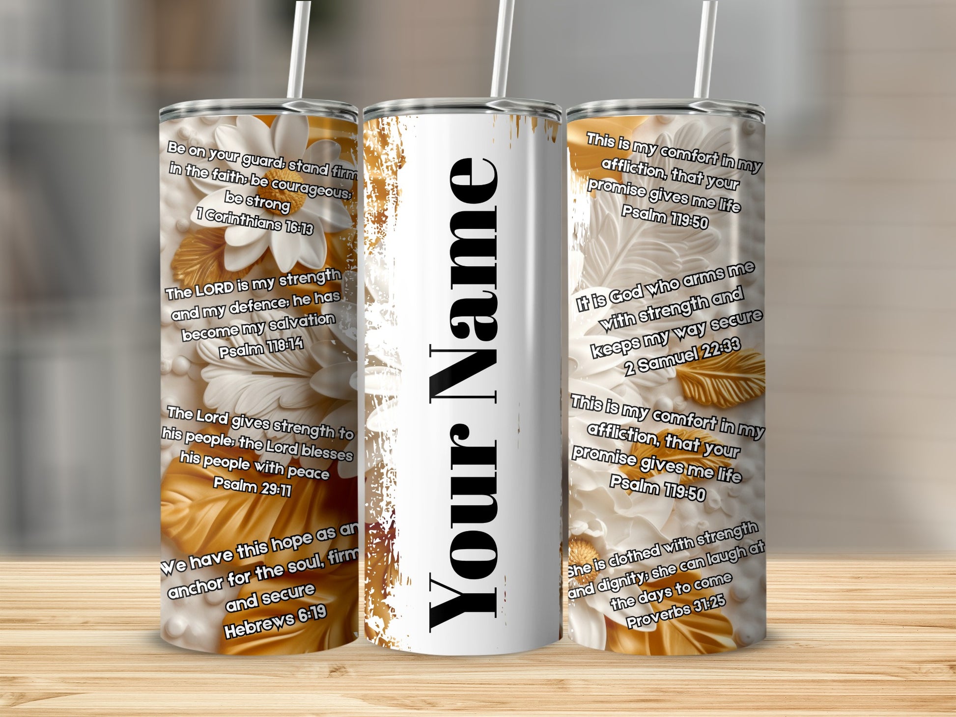 Customizable Bible Verse Stainless Steel Tumbler