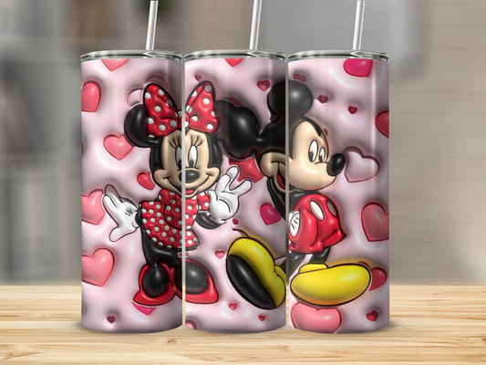 Adorable Cartoon Mouse Pink Heart Tumbler product