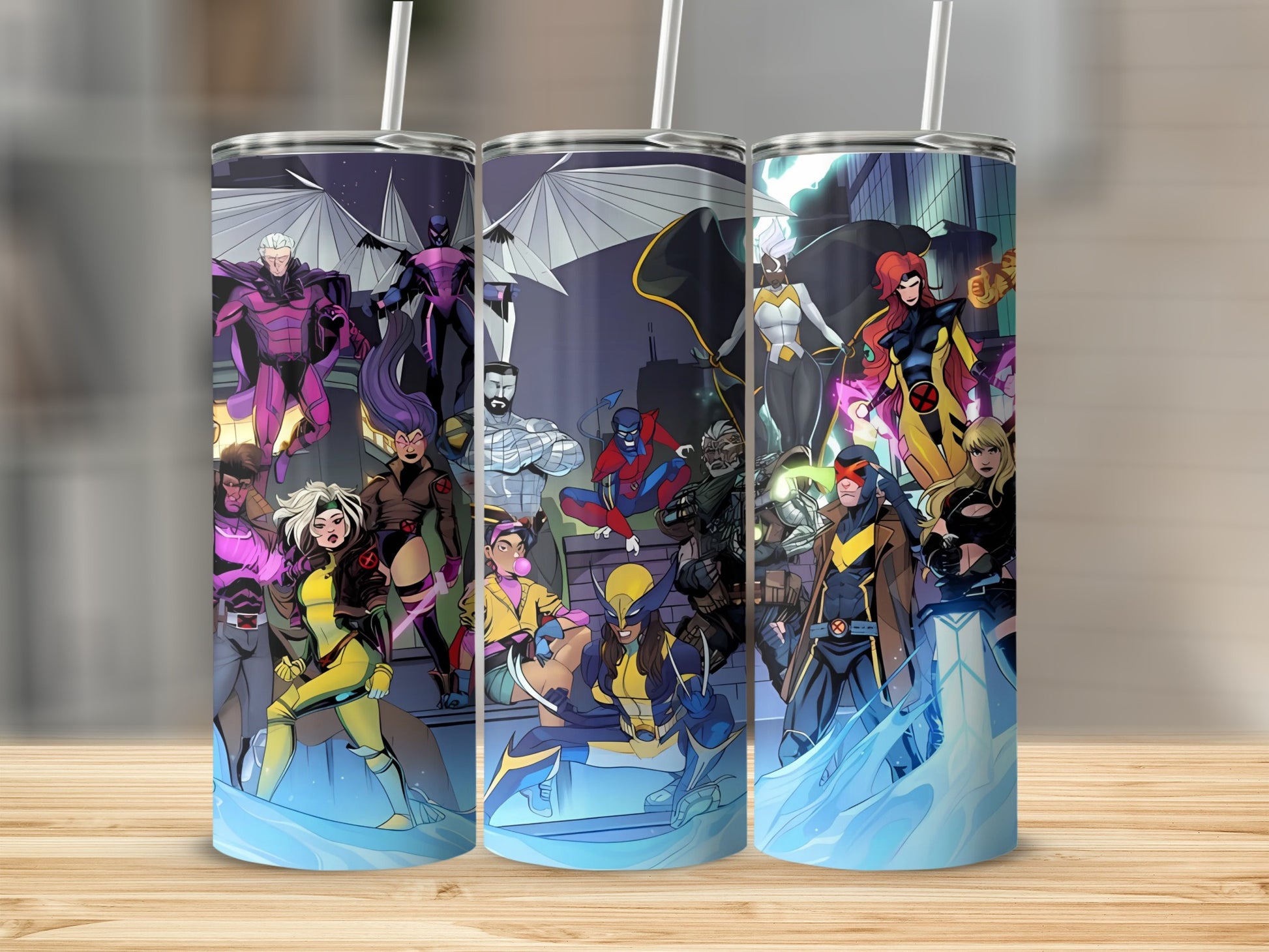 Superhero Theme Insulated Steel Tumbler with Straw