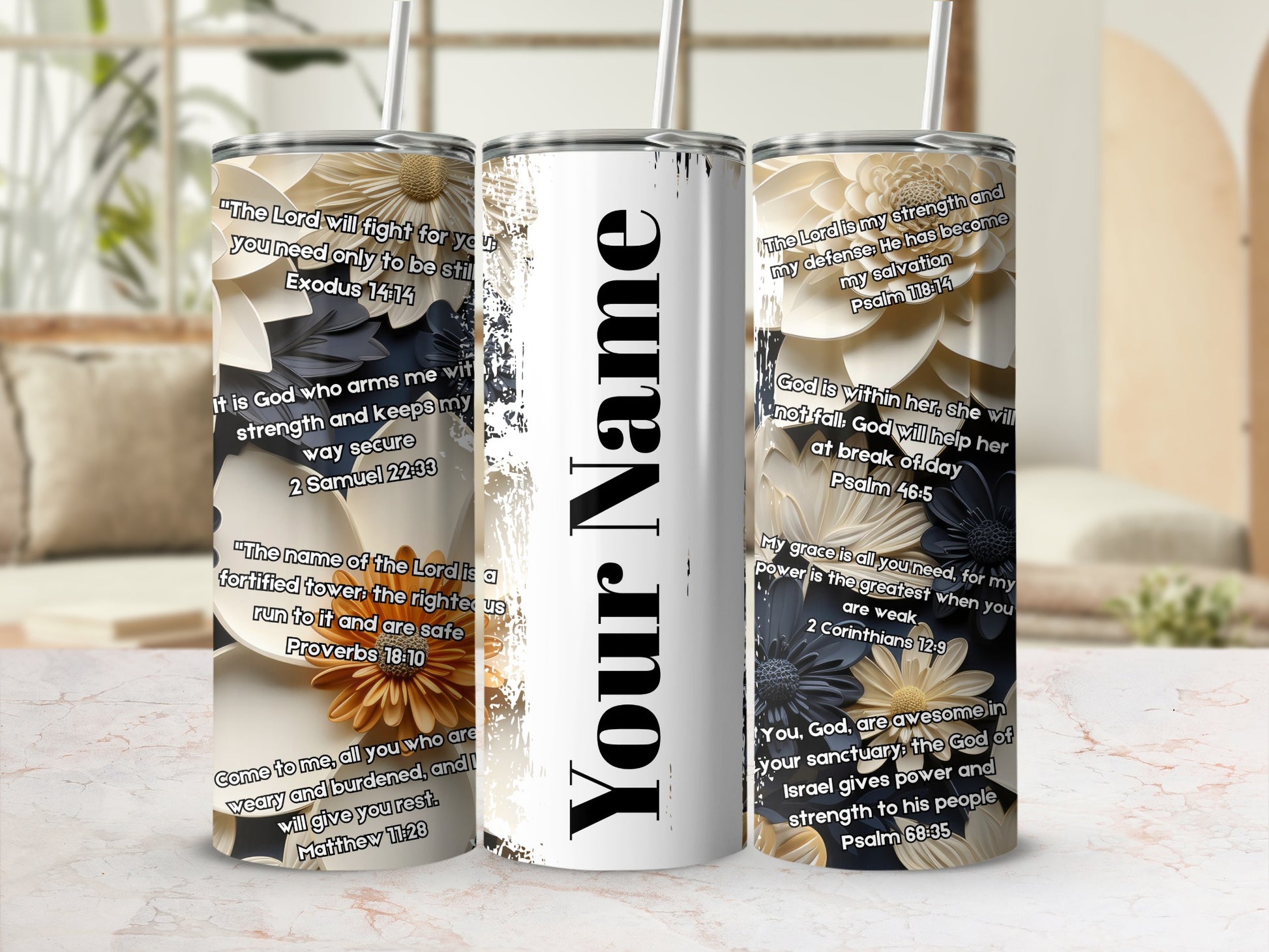 Personalized Tumbler with Bible Verses for Inspirational Gift
