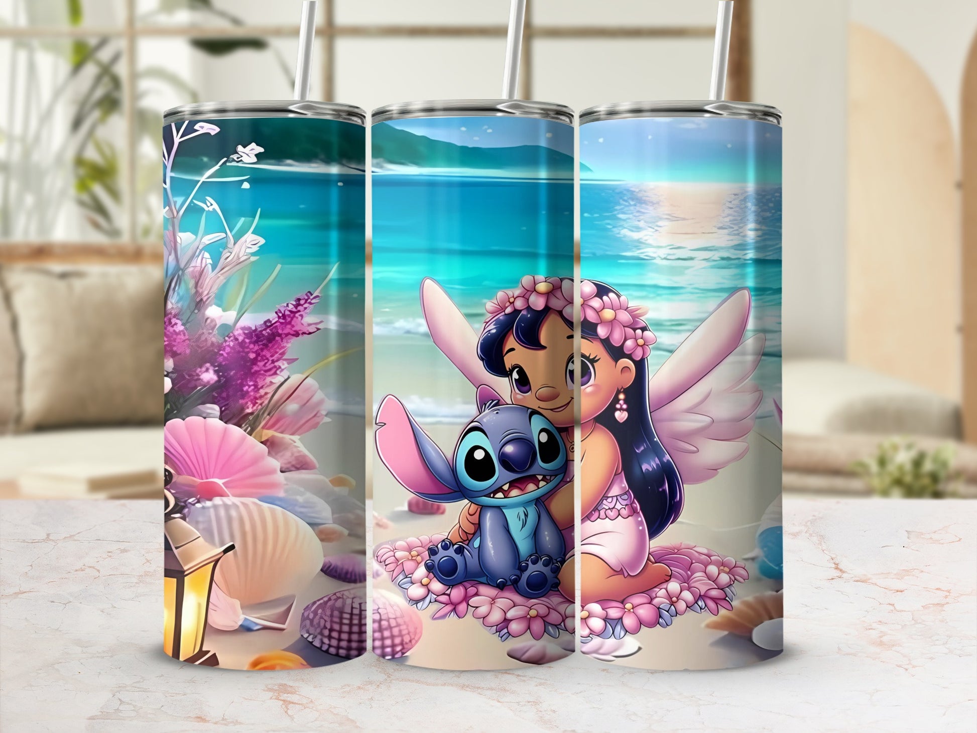 Beach Fantasy Characters Illustrative Tumbler