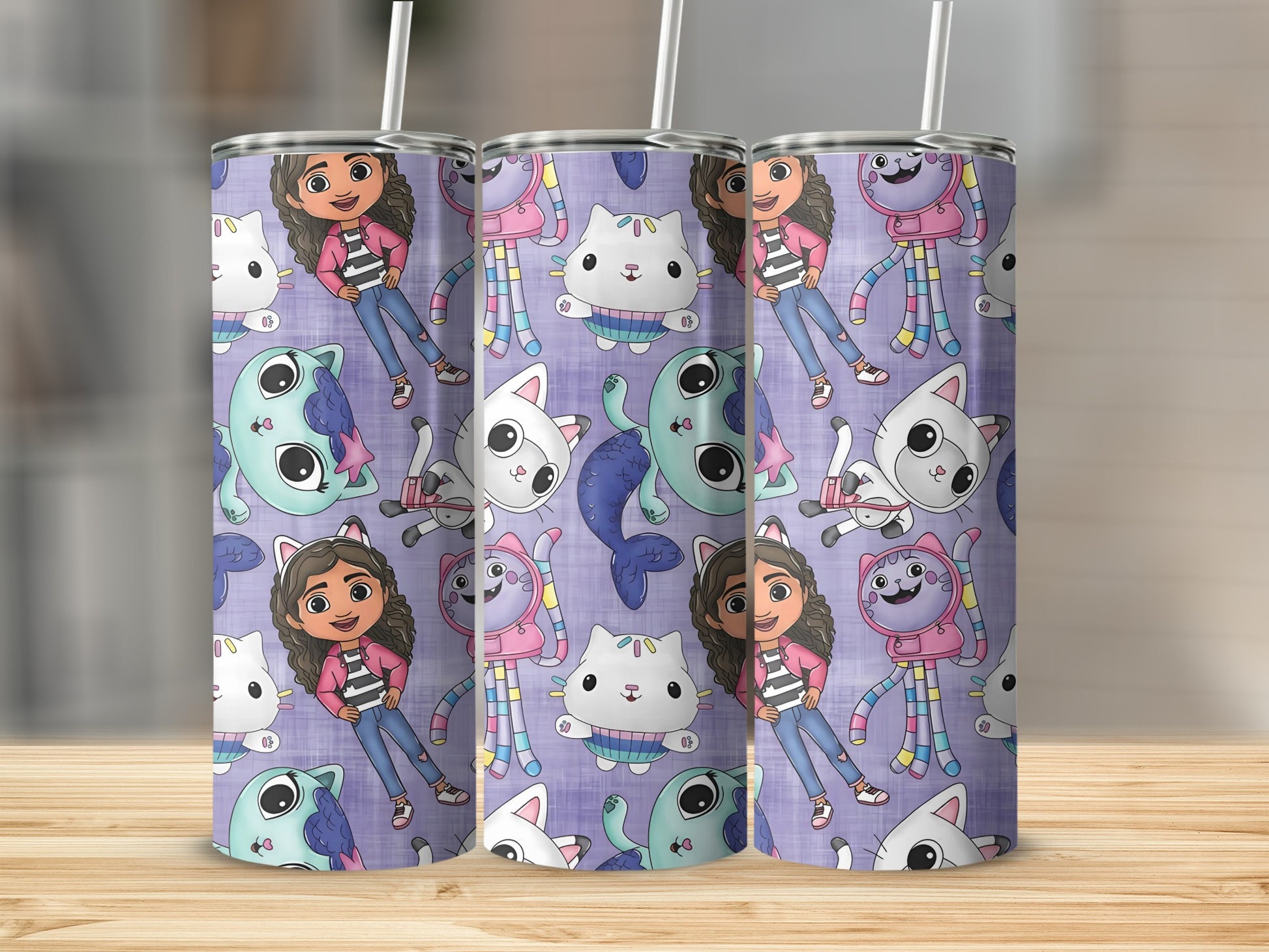 Cute Character Patterned Tumblers for Kids Personalized