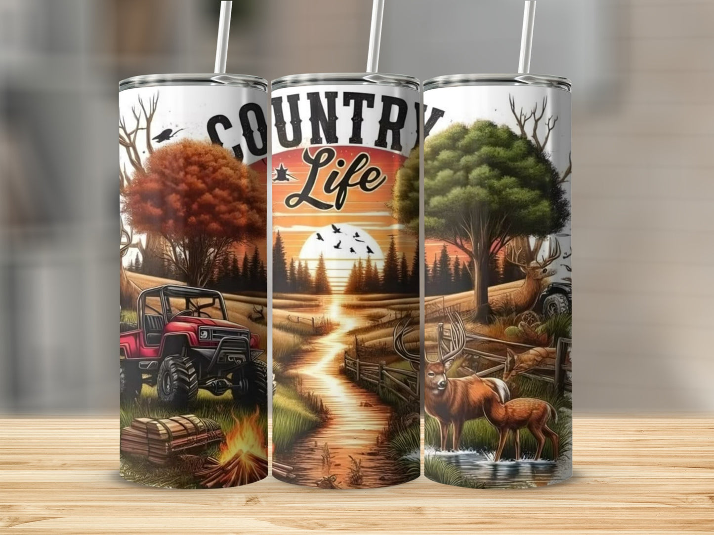 Rustic Country Life Nature Scene Insulated Tumbler