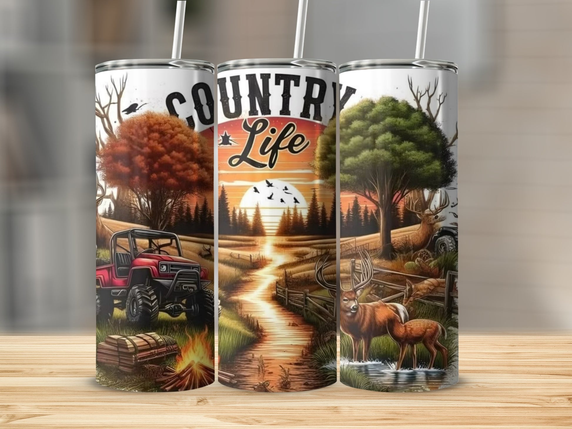 Rustic Country Life Nature Scene Insulated Tumbler