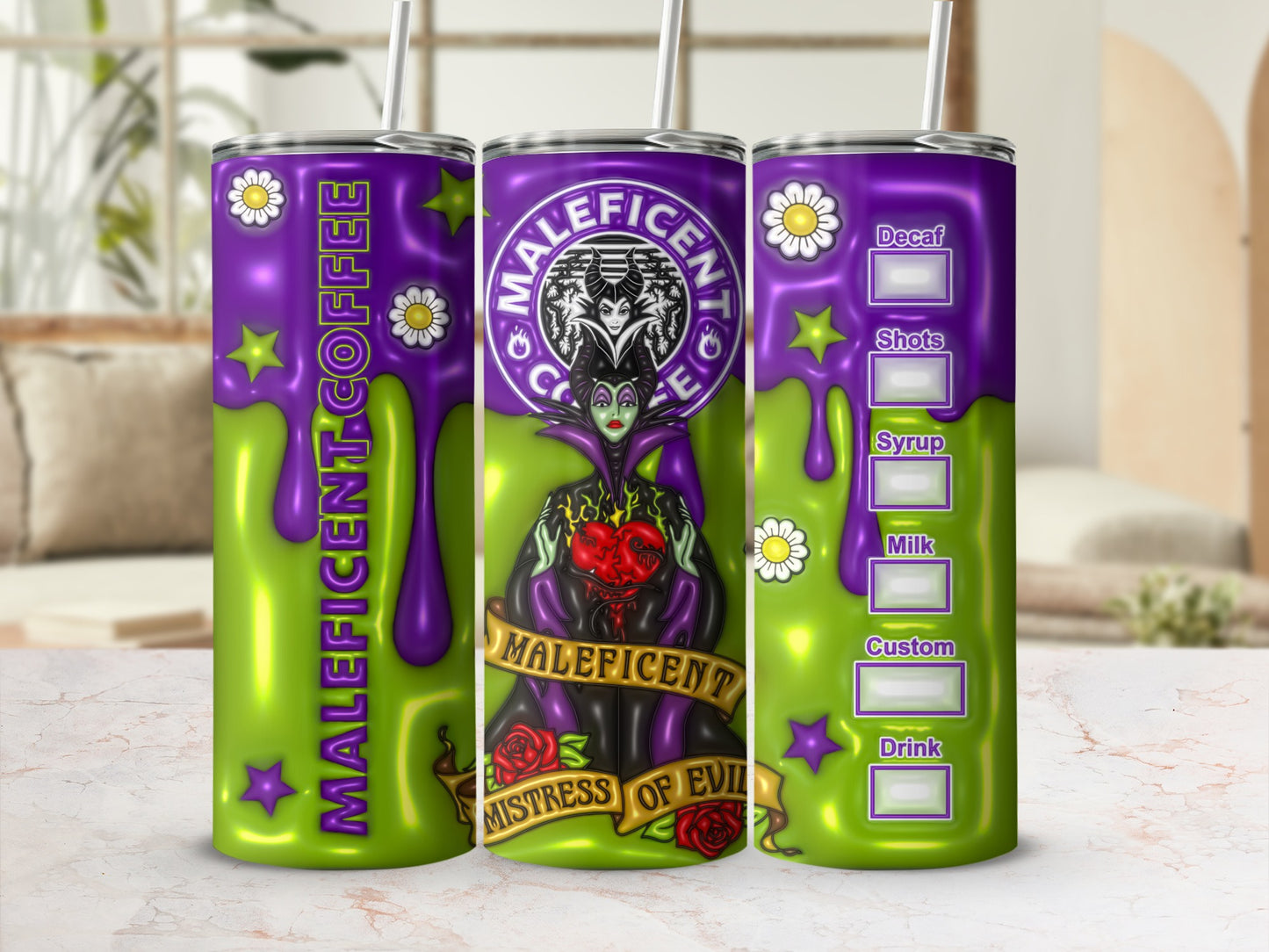 Maleficent Coffee Mistress of Evil Custom Drink Tumbler
