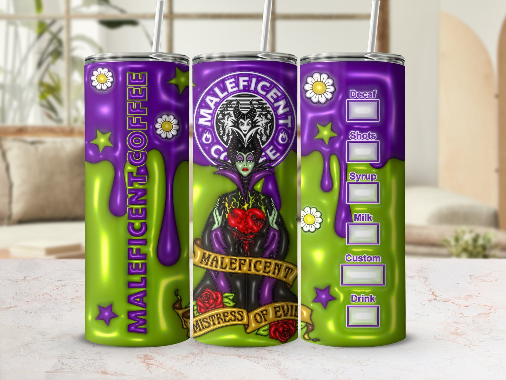 Maleficent Coffee Mistress of Evil Custom Drink Tumbler