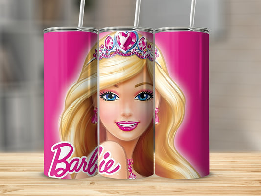 Barbie Princess Tumbler with Pink Crown and Jewels
