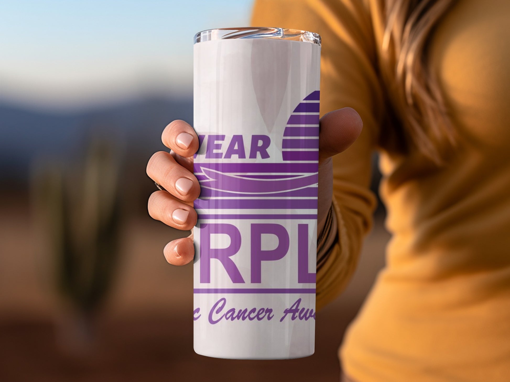 Purple Cancer Awareness Tumbler for Year-round Support