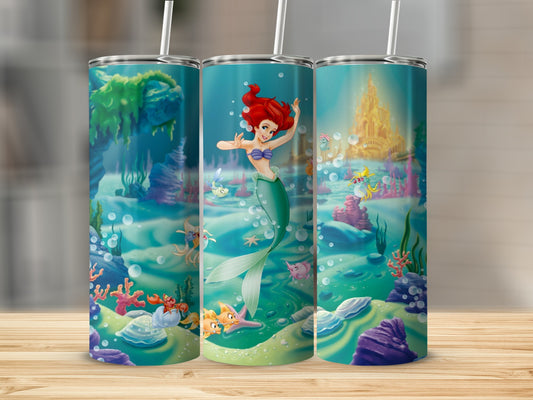 Vibrant Mermaid Illustration Tumbler Cup for All Ages