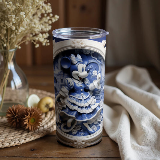 Whimsical Blue Disney Character Tumbler for Drinks