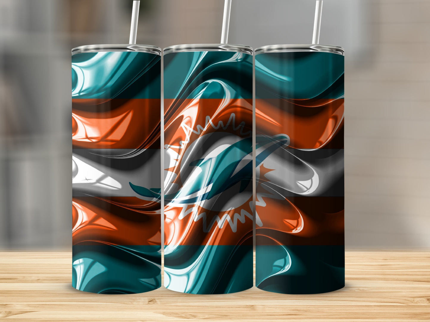 Miami Dolphins Abstract Style Design Patterned Tumblers