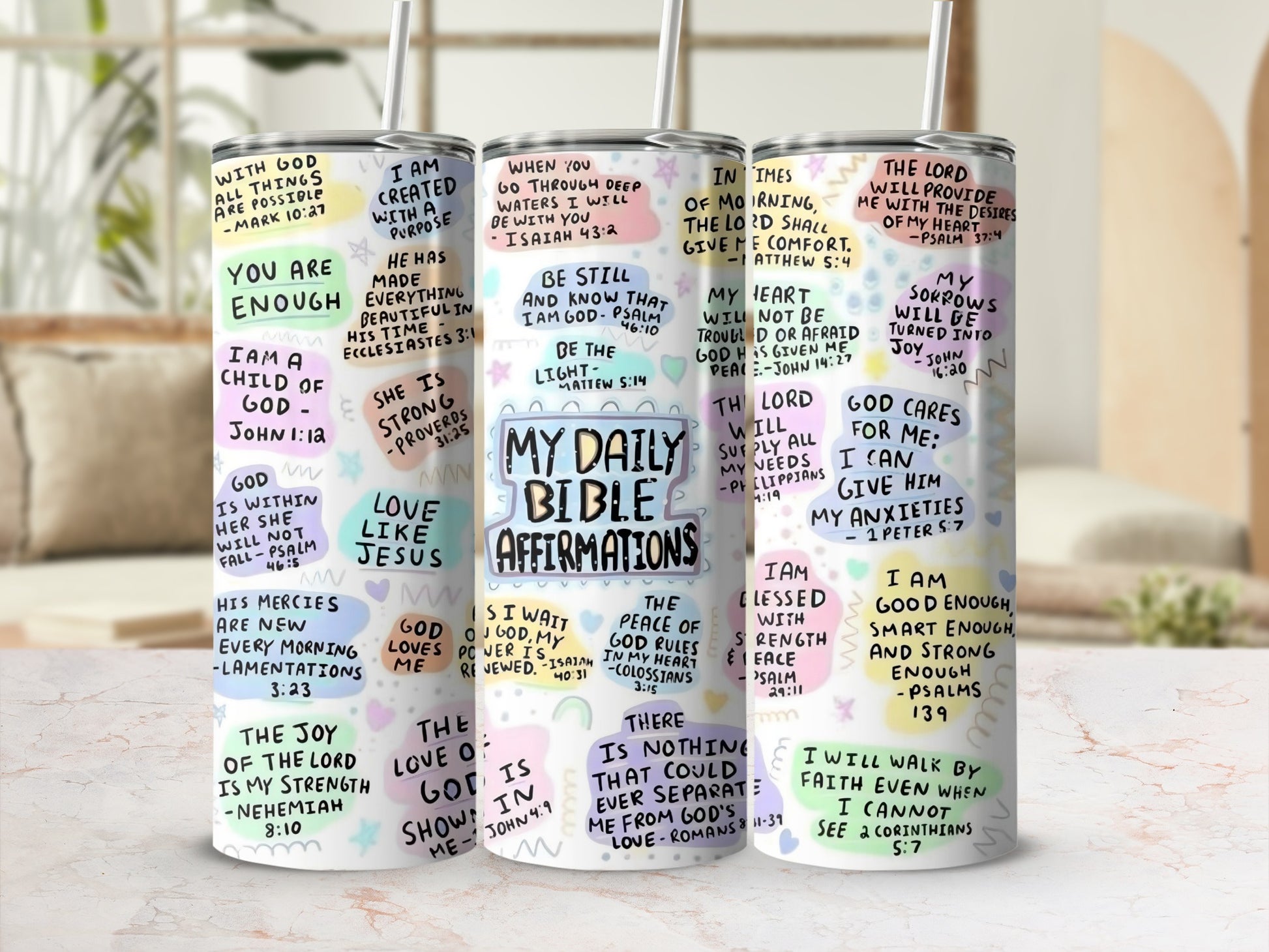 My Daily Bible Affirmations Tumbler for Spiritual Inspiration