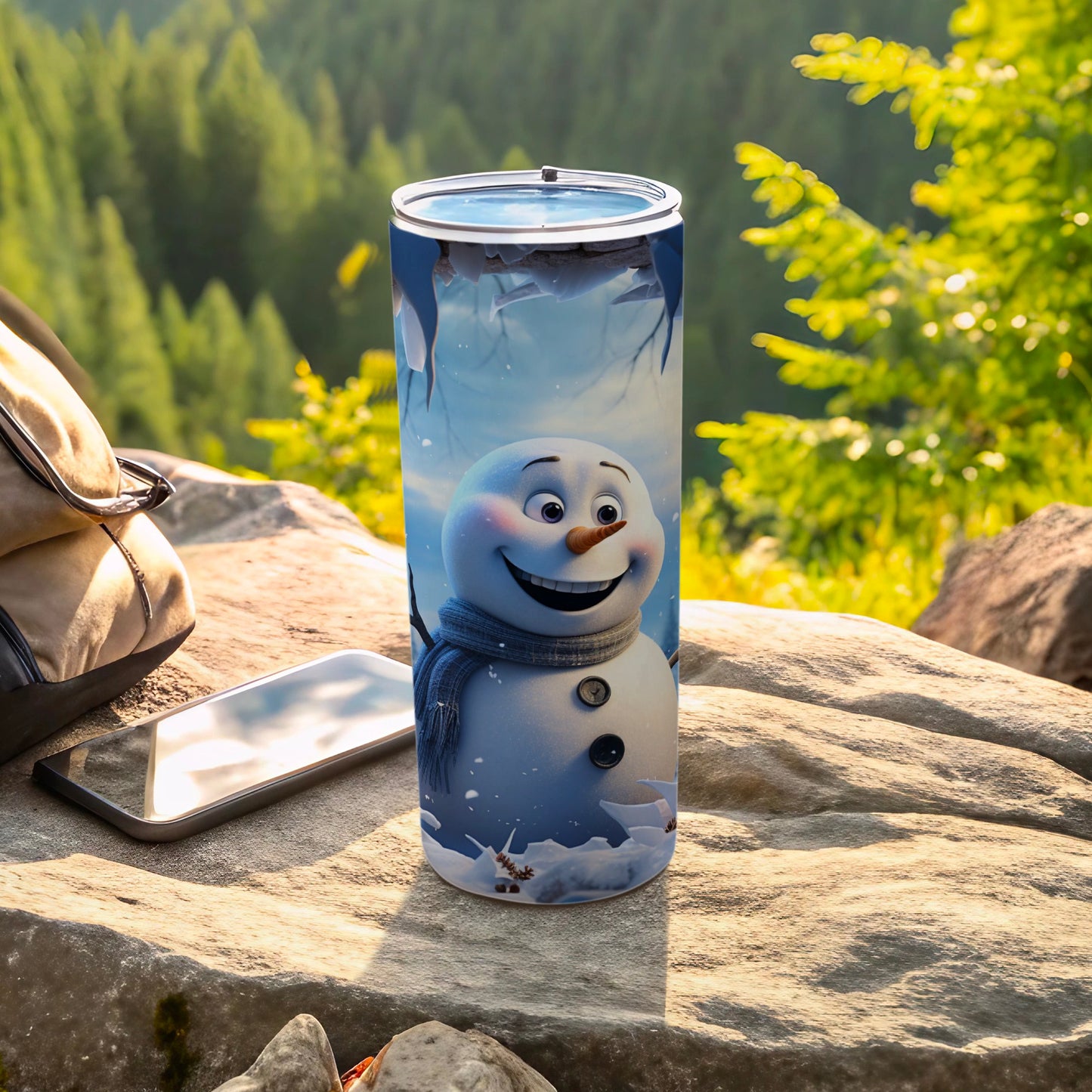 Adorable Snowman Character Insulated Travel Mug