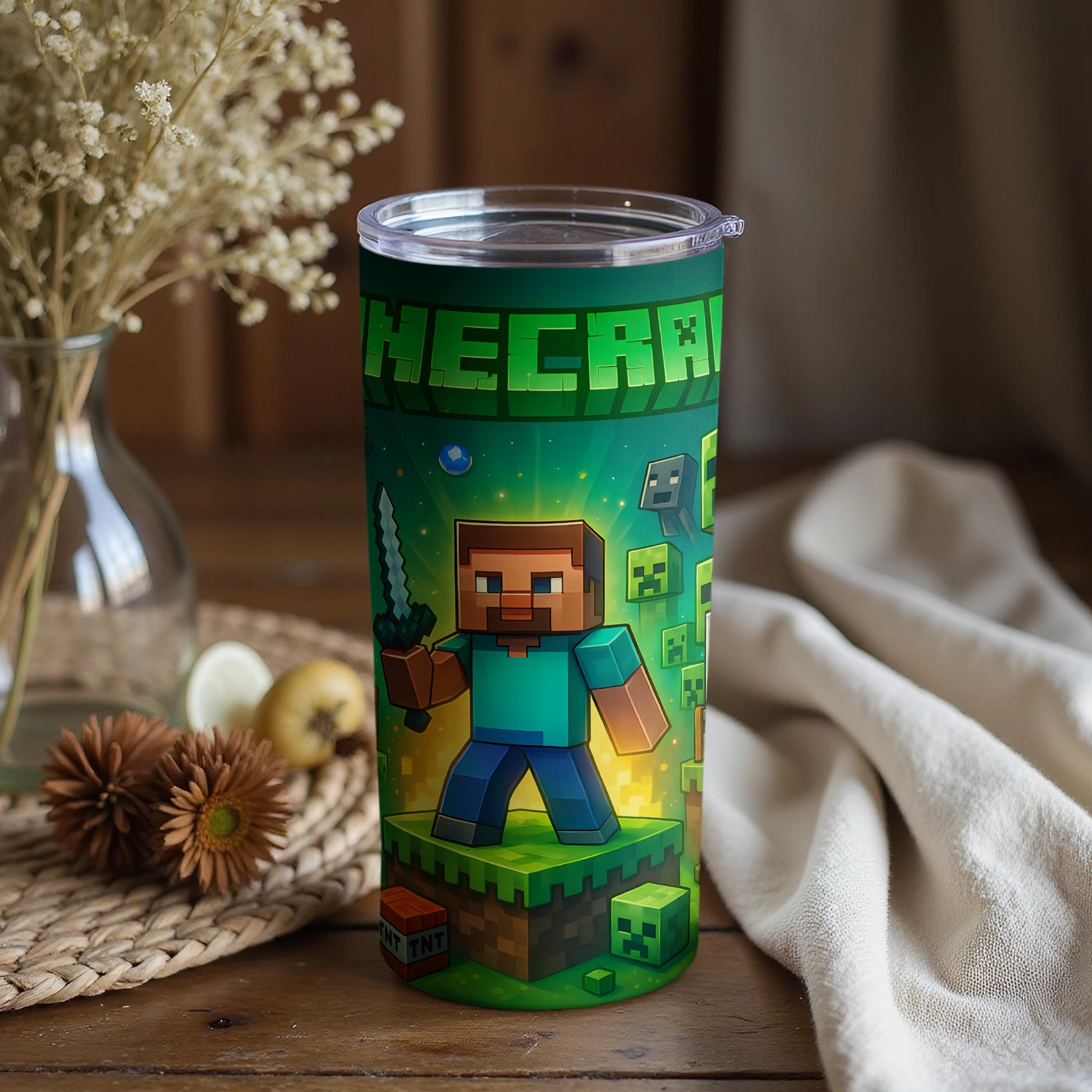 Minecraft Character with Sword Design Tumbler