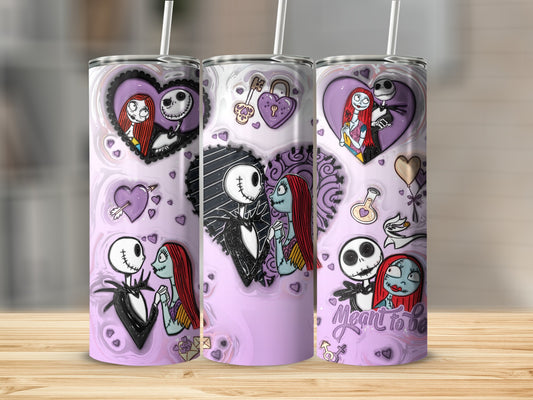 Meant To Be Jack And Sally Art on Tumblers Product