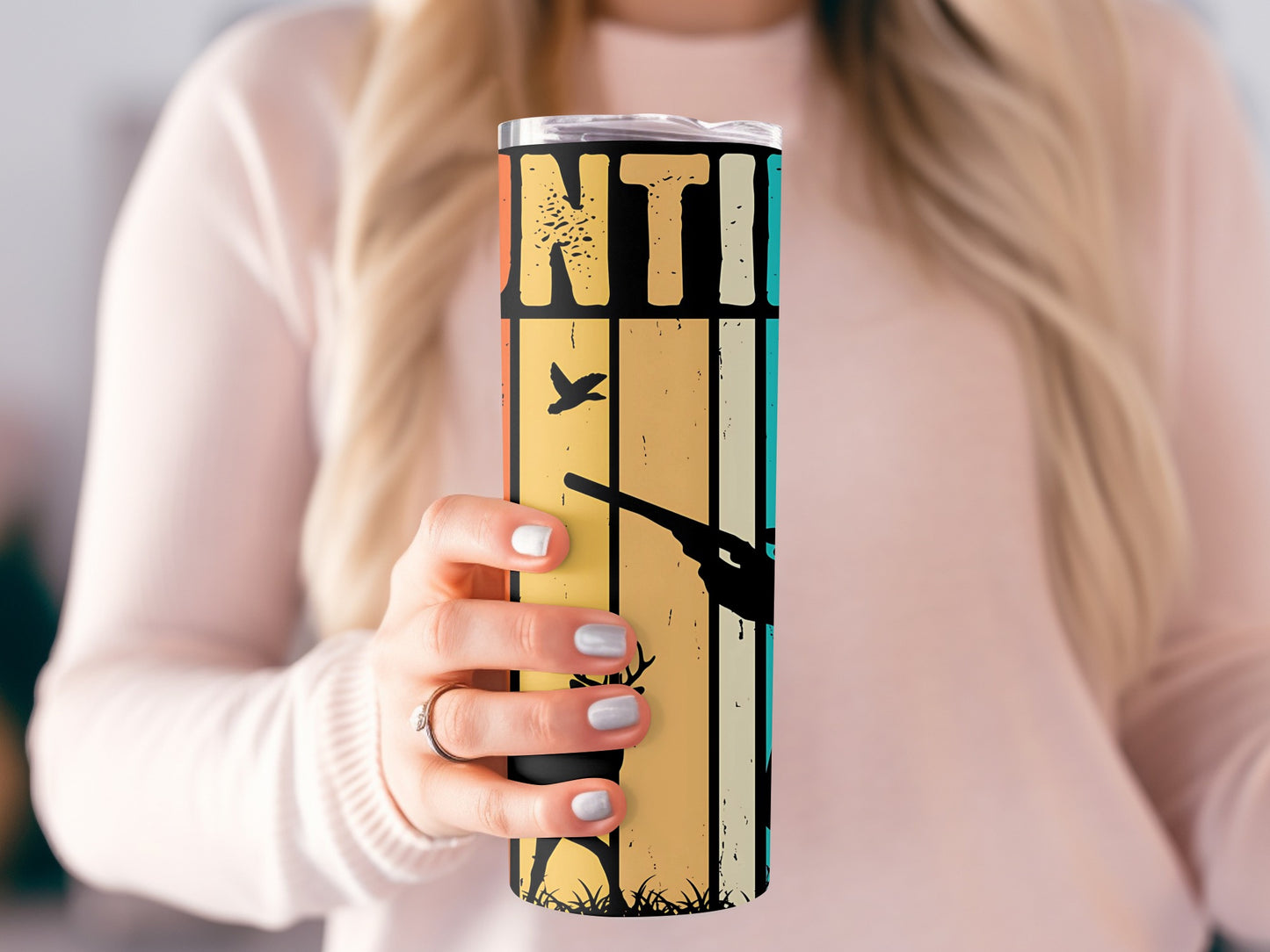 Hunting Themed Artwork Tumbler Cup with Nature Design