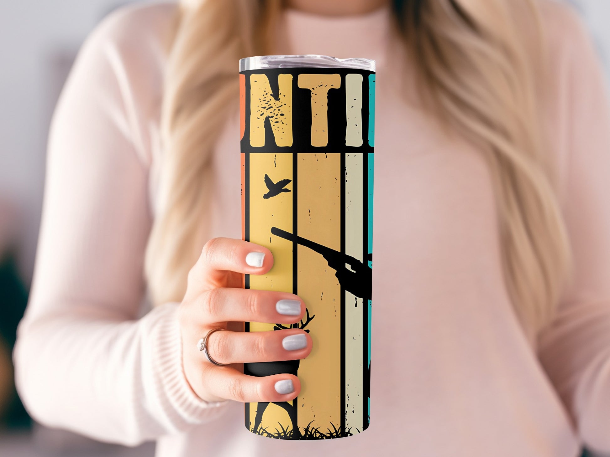 Hunting Themed Artwork Tumbler Cup with Nature Design