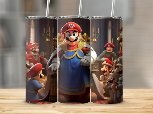 Mario Characters Gathering Scene Metal Tumbler