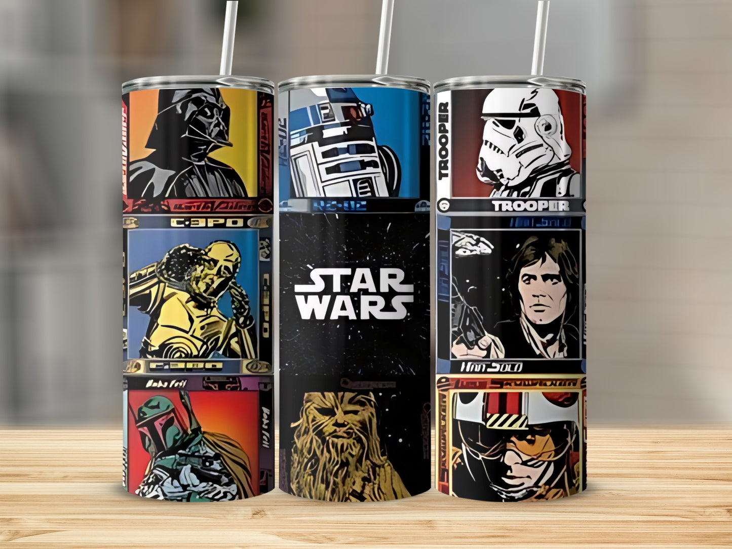 Characters displayed Star Wars art collection tumbler product type