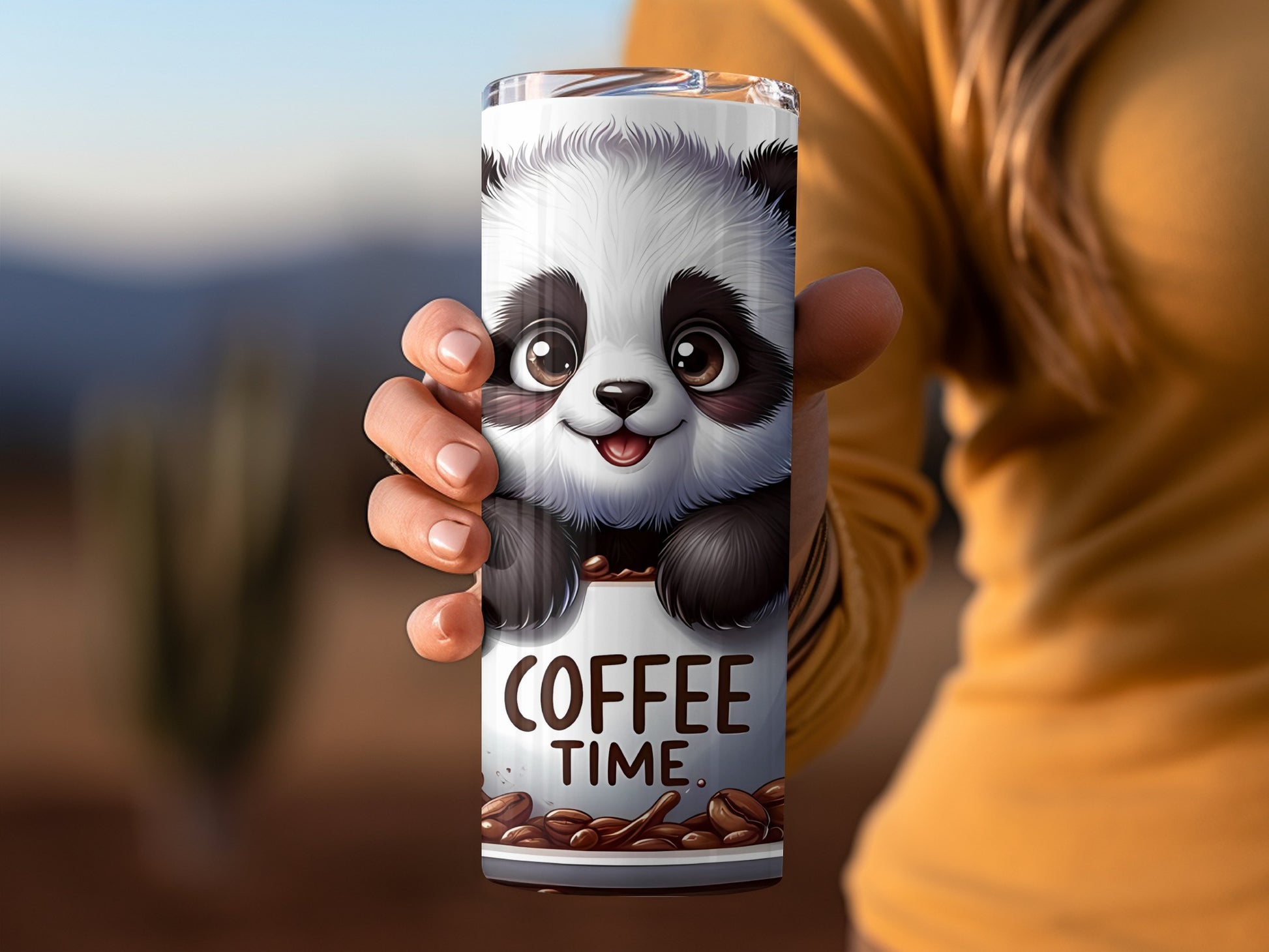 Cute Panda Coffee Time Tumbler for Hot Beverages