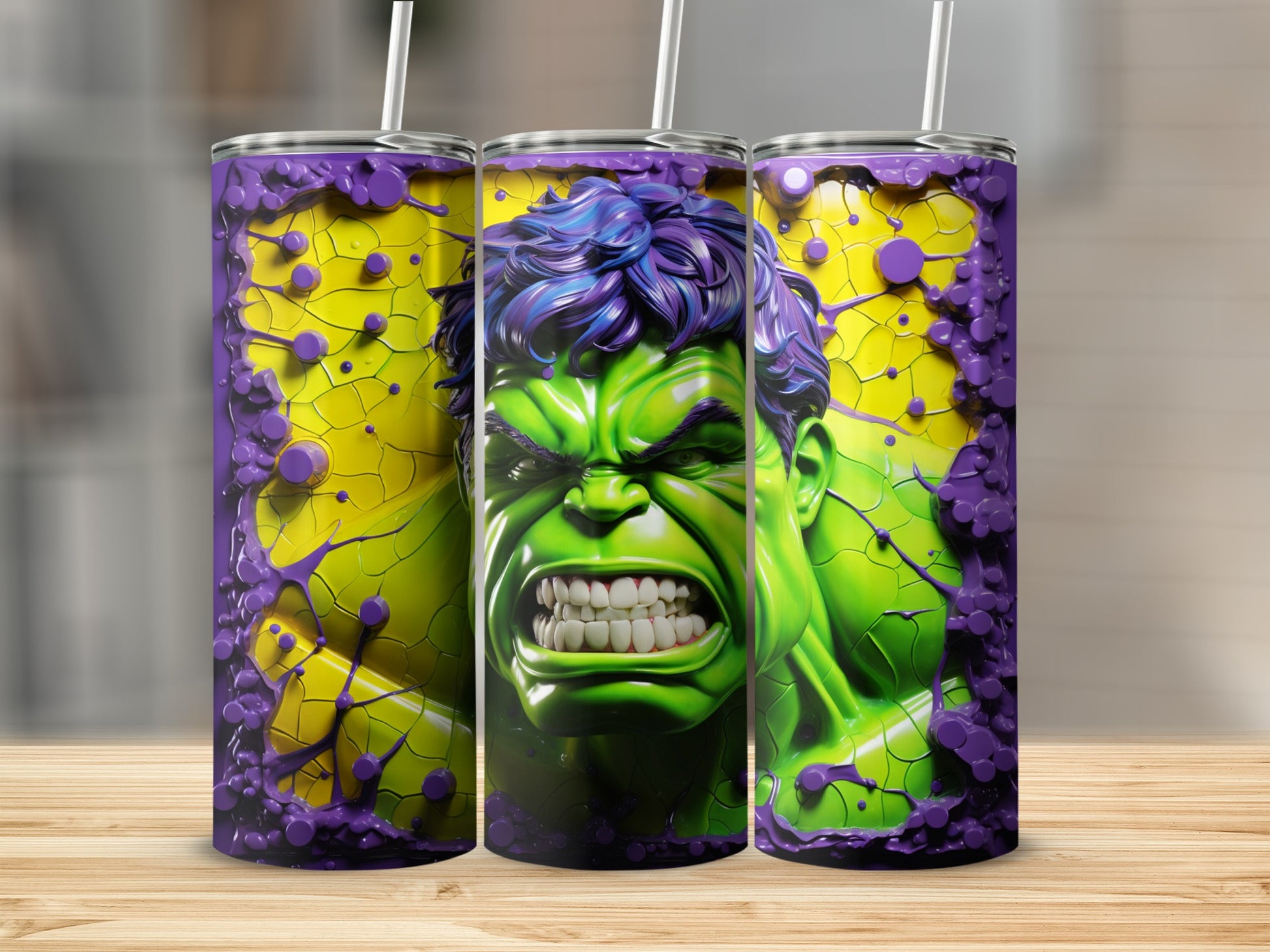 Hulk Inspired Tumblers with Colorful Design