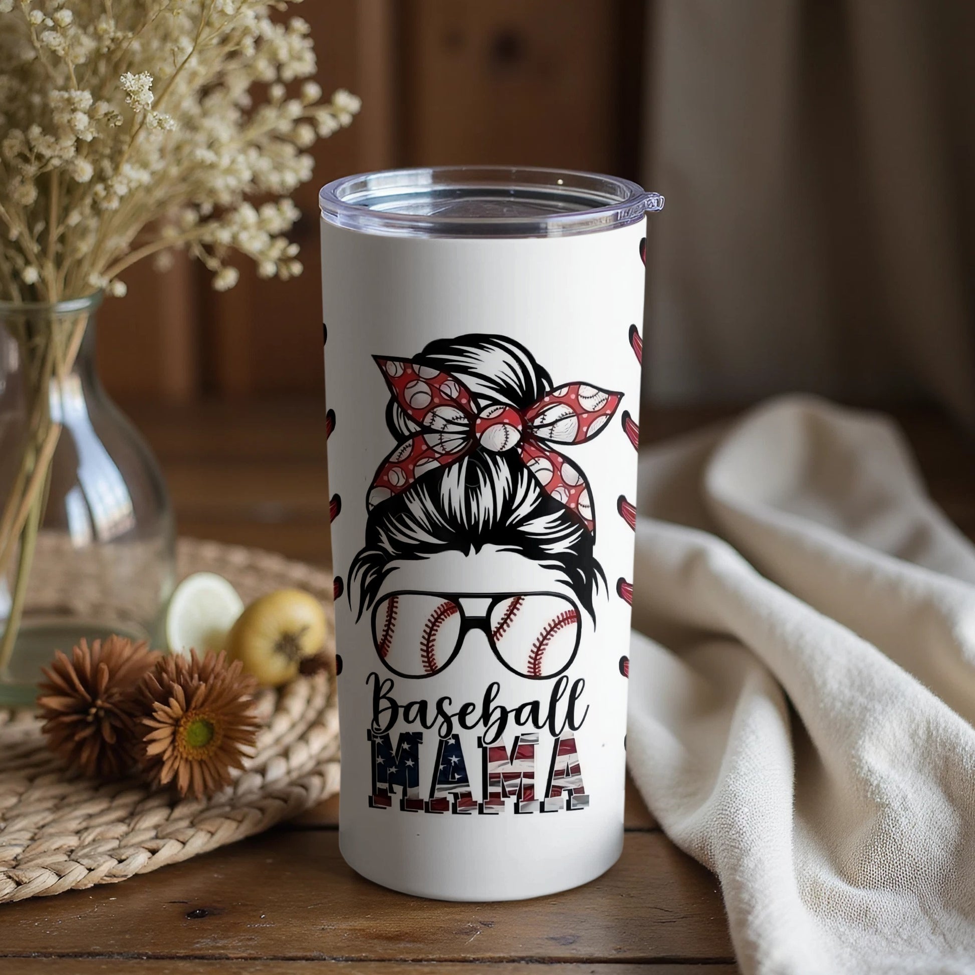 Baseball Mama Graphic Insulated Tumbler Cup
