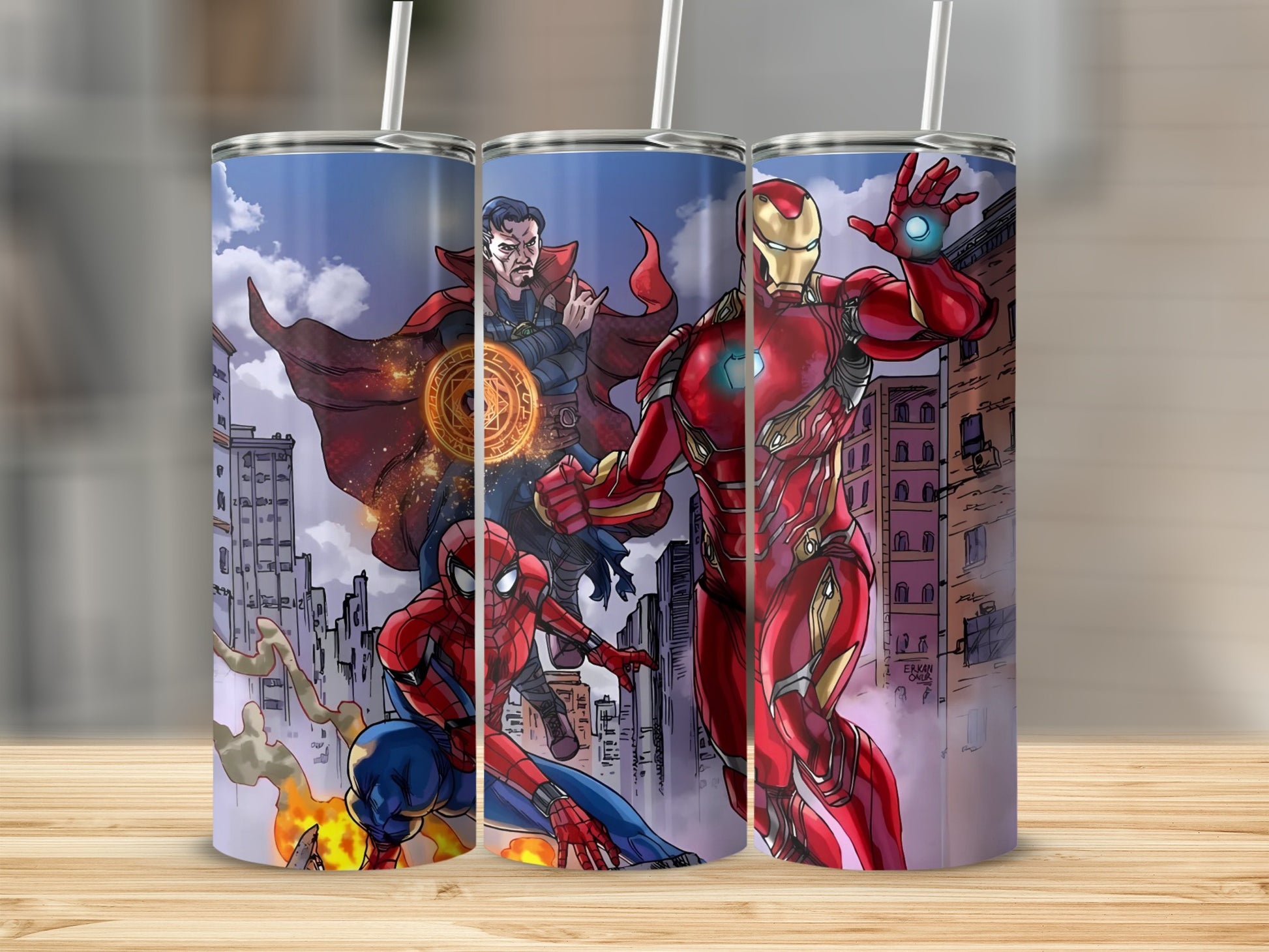 Marvel Superheroes Tumbler Featuring Ironman Dr Strange