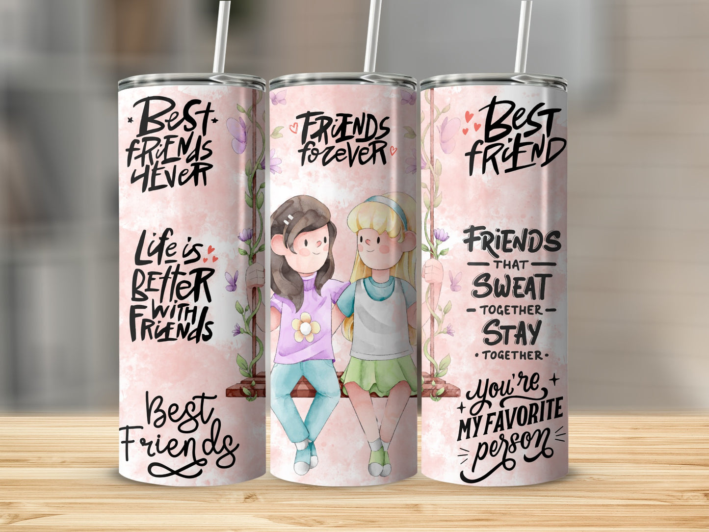 Best Friends Forever and Ever Pink Tumbler