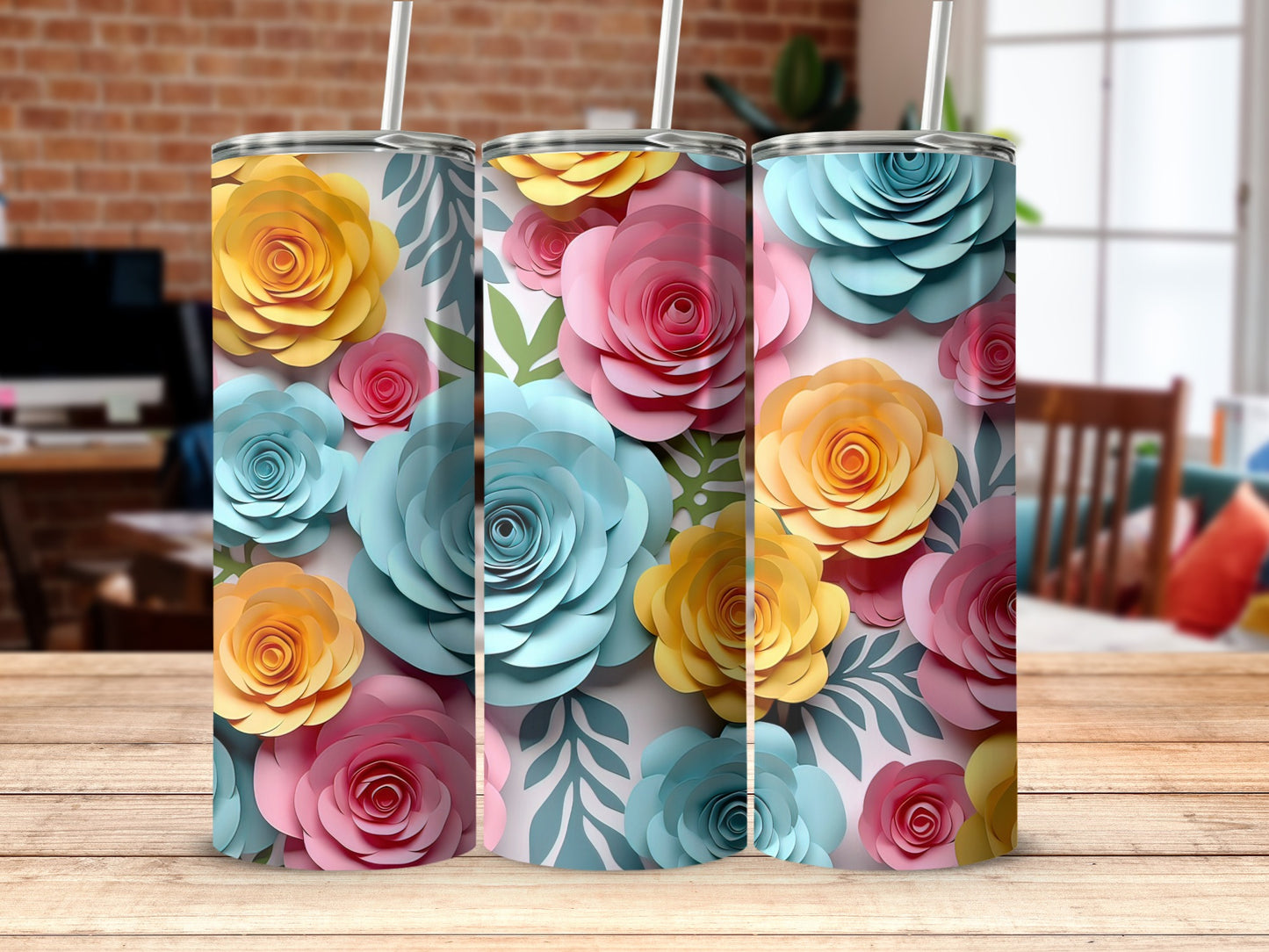 Vibrant Floral Pattern Tumbler for Stylish Hydration