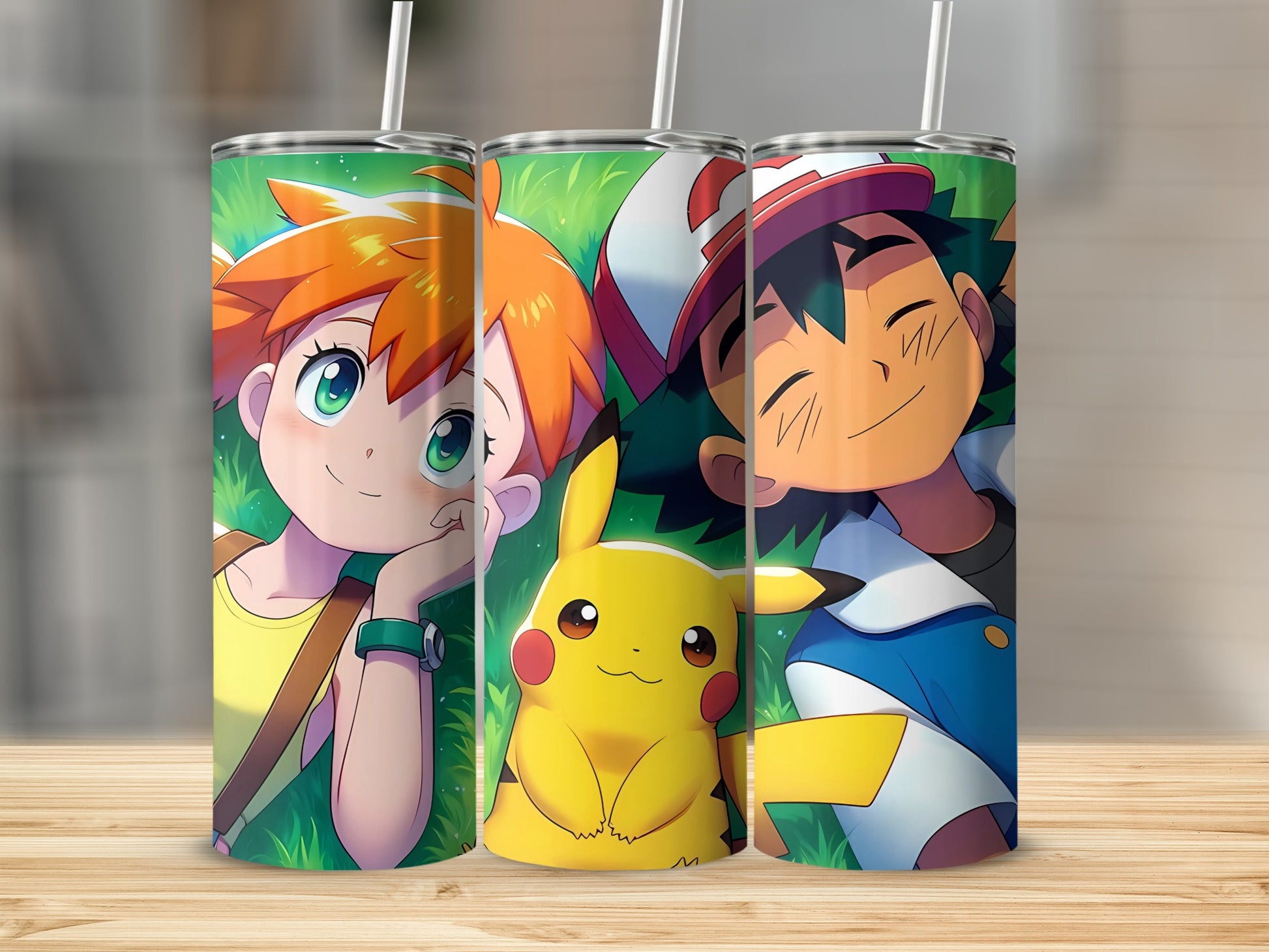 Anime Character Trio Design Insulated Tumbler Set