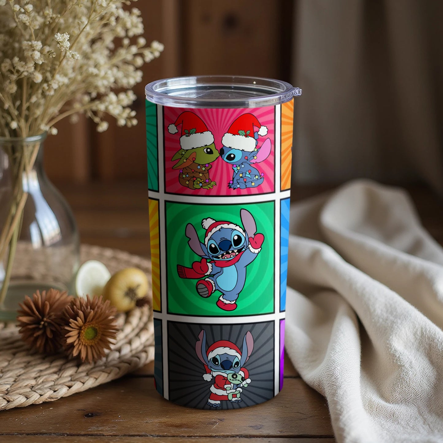 Colorful Christmas Character Tumbler