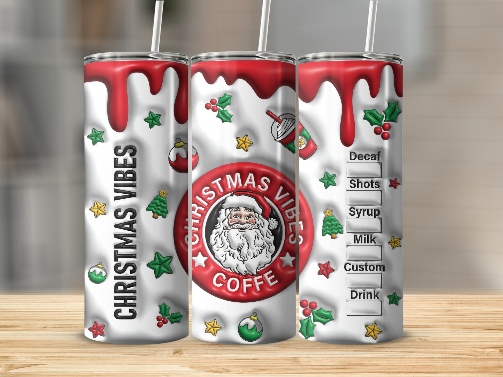 Christmas Vibes Coffee Custom Drink Tumbler Product