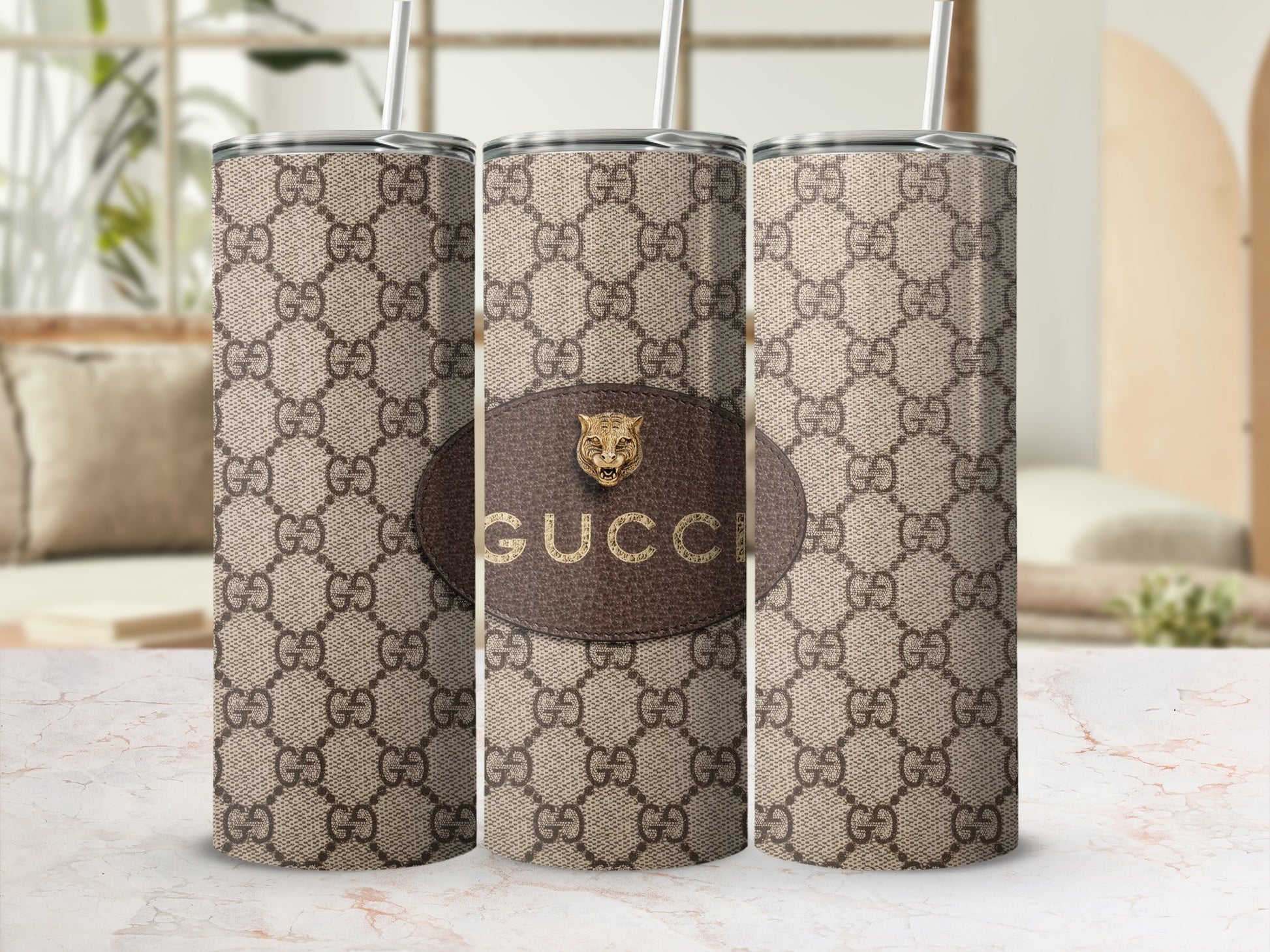 Stylish Gucci Double G Leopard Print Tumbler 20oz