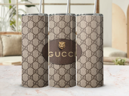Stylish Gucci Double G Leopard Print Tumbler 20oz
