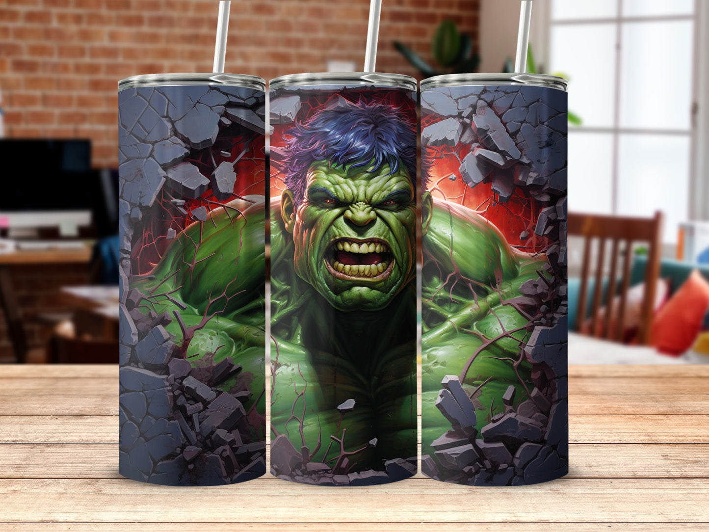 Hulk Smash Tumbler with Intense Graphic Design