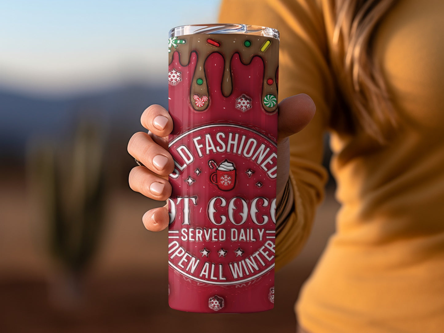Old Fashioned Hot Cocoa Served Daily Winter Tumbler
