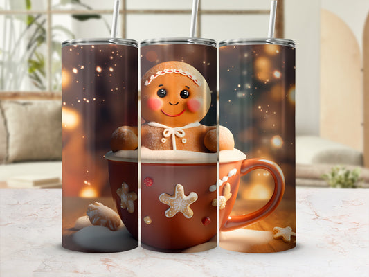 Gingerbread Man in Cup Holiday Tumbler Product