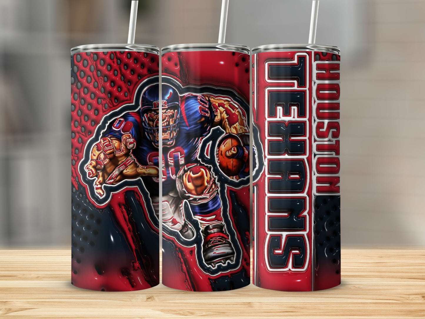 Houston Texans Player Cartoon Style Art Design Tumblers