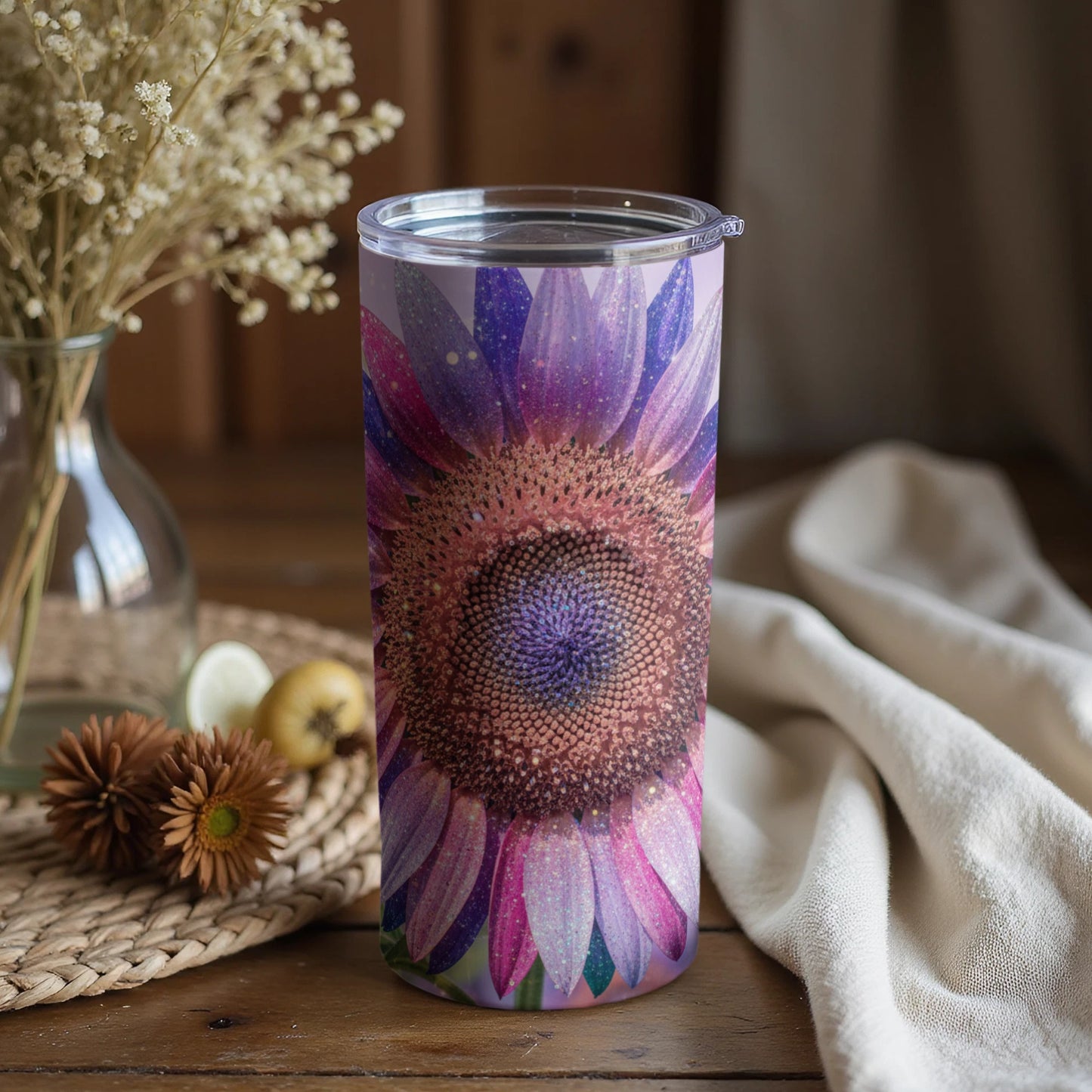 Colorful Sunflower Design Insulated Tumbler Cup