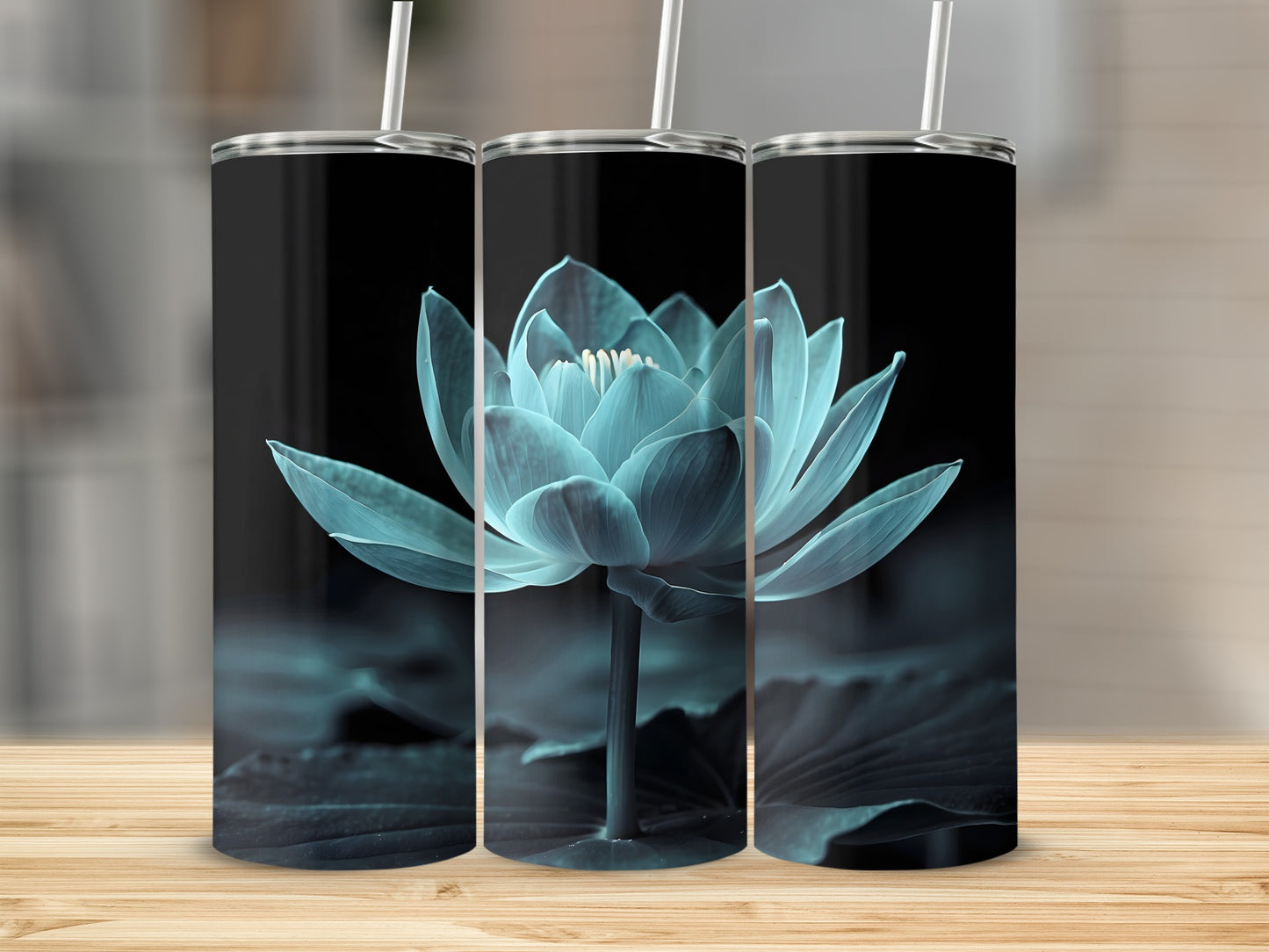 Translucent Blue Green Lotus Bloom product type