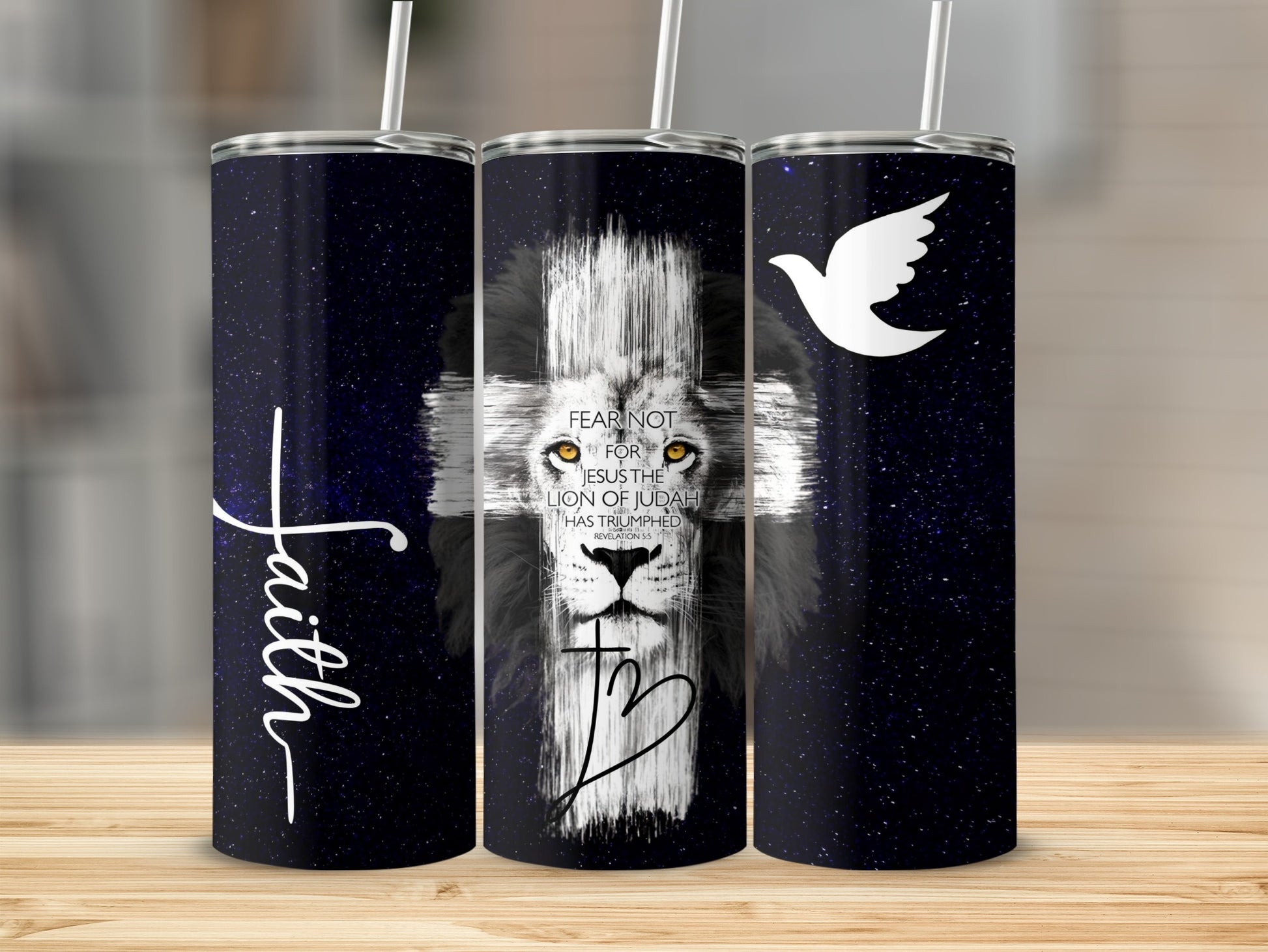 Faith Lion of Judah Fear Not Inspired Custom Tumbler