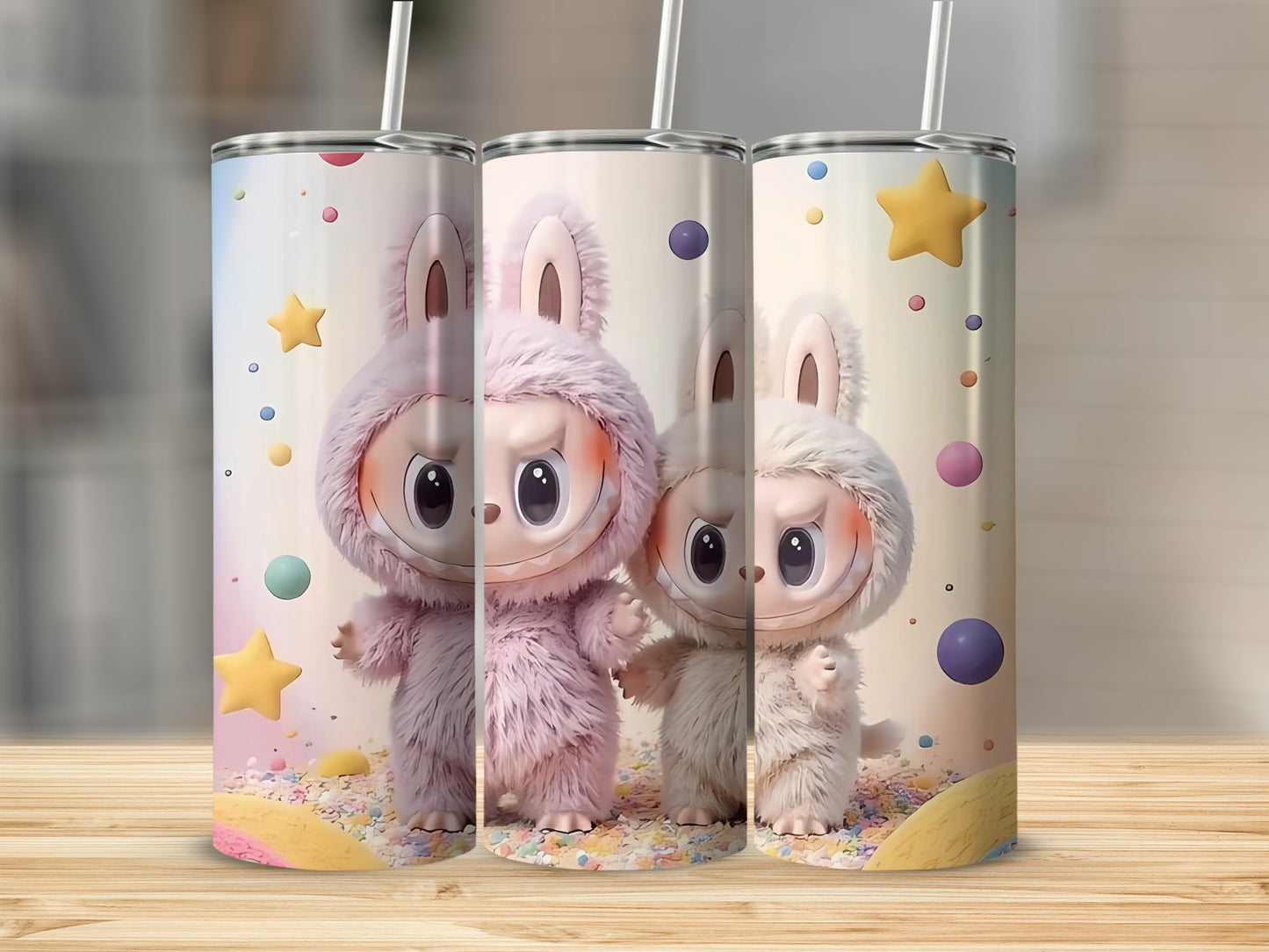 Adorable Bunny Characters Decorated Tumbler Product