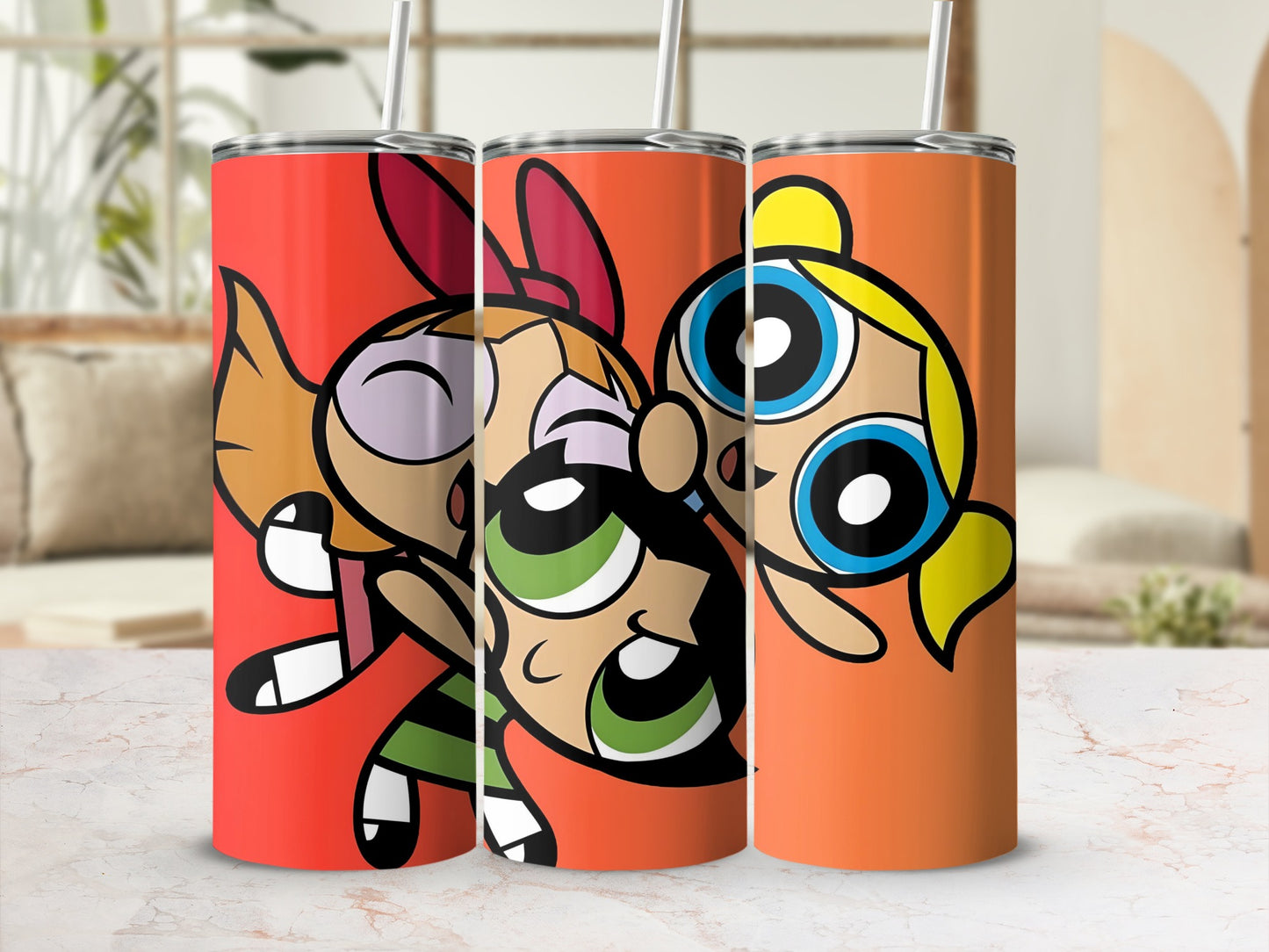 Colorful Cartoon Character Tumblers Drinkware Set