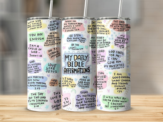 Inspirational Daily Bible Affirmations Tumblers